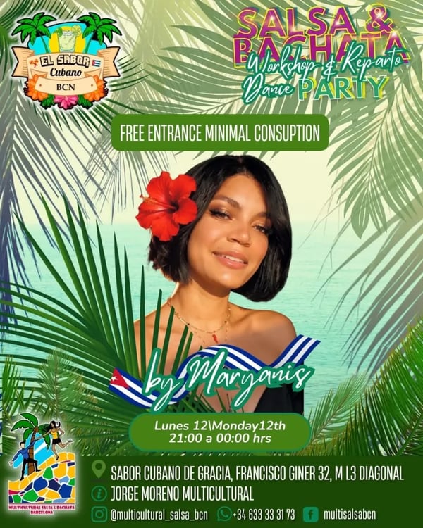 Salsa & Bachata Workshop & Reparto Dance Party by Maryanis - Event poster