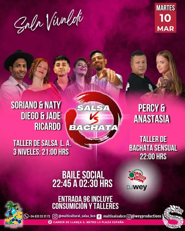 Salsa vs Bachata - Poster del evento