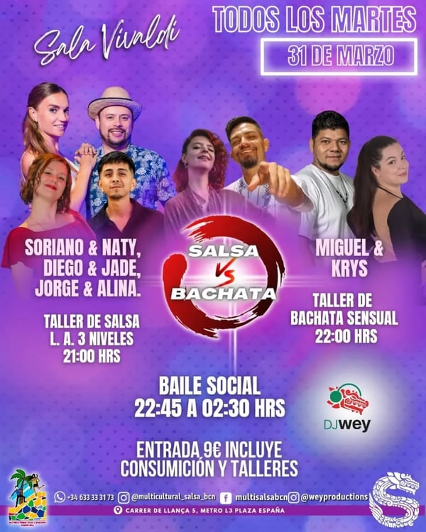 Salsa vs Bachata - Event poster