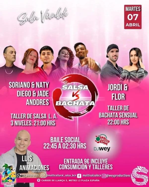 Salsa vs Bachata - Event poster