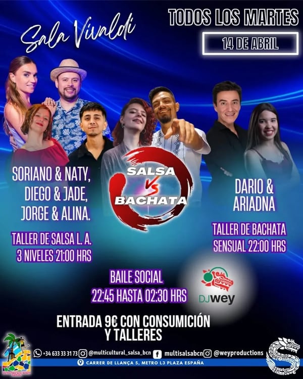 Salsa vs Bachata - Event poster