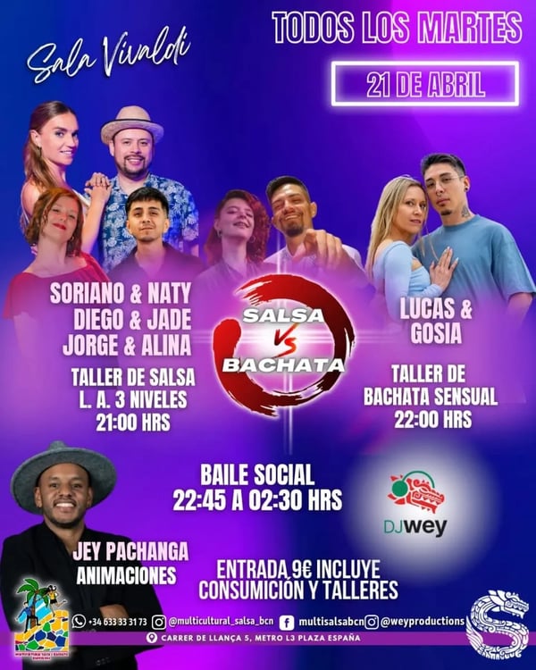 Salsa vs Bachata - Event poster