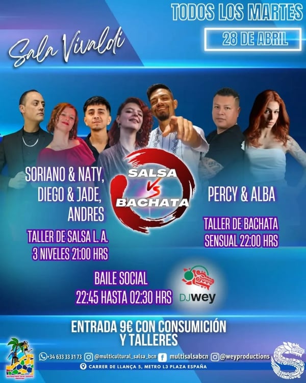 Salsa vs Bachata - Event poster