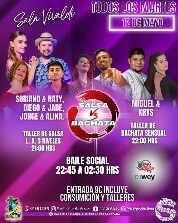 Salsa vs Bachata - Event poster