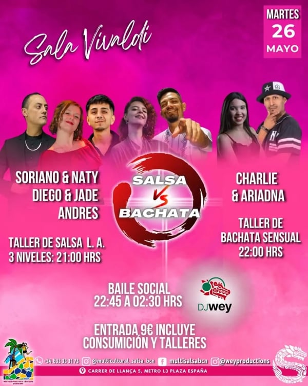 Salsa vs Bachata - Event poster