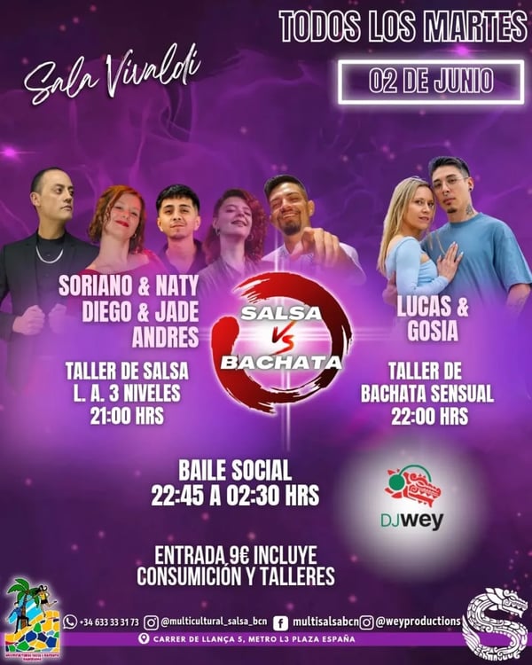 Salsa vs Bachata - Event poster