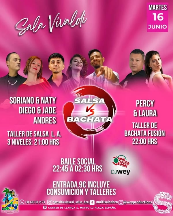 Salsa vs Bachata - Event poster