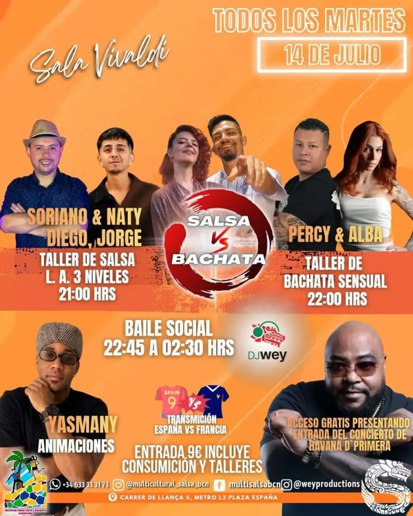 Salsa vs Bachata - Event poster