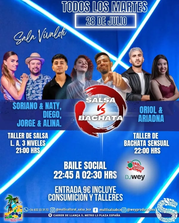 Salsa vs Bachata - Event poster