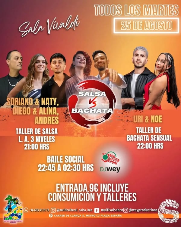 Salsa vs Bachata - Poster del evento
