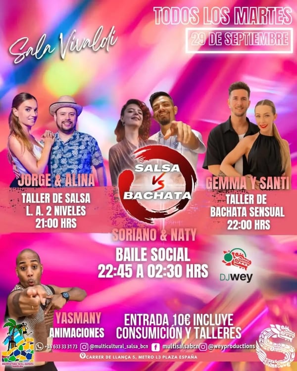 Salsa vs Bachata - Event poster