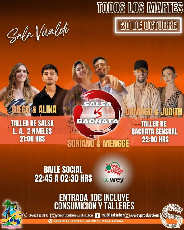 Salsa vs Bachata - Poster del evento