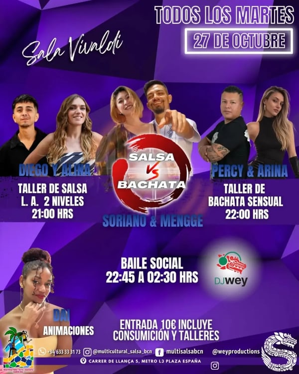 Salsa vs Bachata - Poster del evento