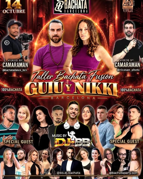 Taller bachata fusión Guiu y Nikki – Bachata Barcelona party - Poster del evento
