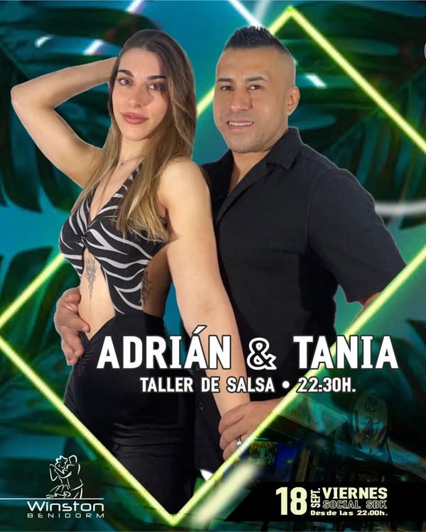 Adrián & Tania – Taller de salsa y social SBK - Poster del evento