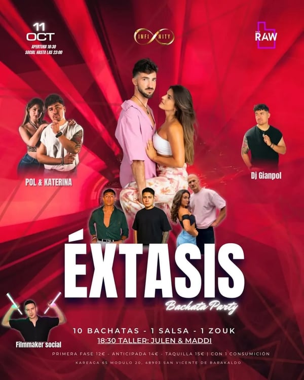 Éxtasis Bachata Party - Event poster