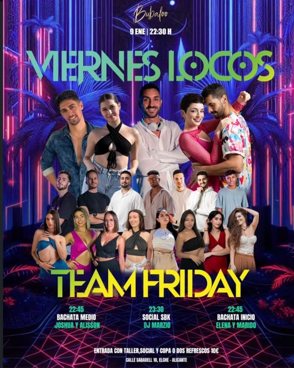 Viernes Locos - Team Friday - Poster del evento