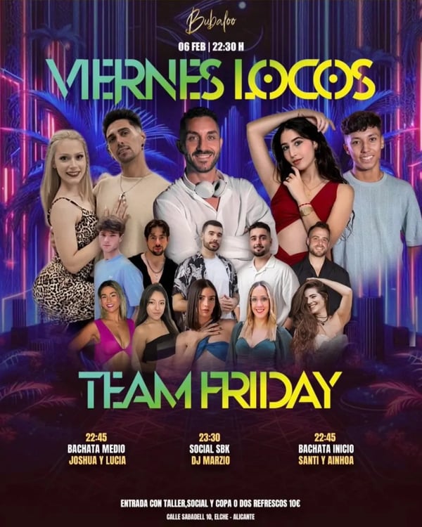 Viernes Locos - Team Friday - Poster del evento