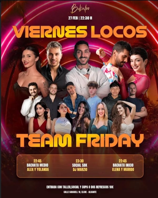 Viernes Locos Team Friday - Poster del evento