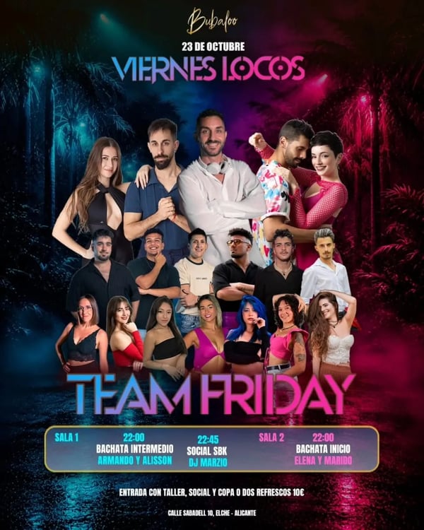 Viernes locos - Team Friday - Poster del evento