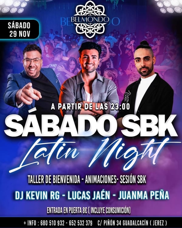 Sábado SBK Latin Night - Poster del evento