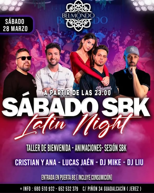 SÁBADO SBK Latin Night - Poster del evento