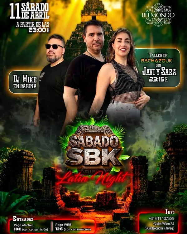 Sábado SBK Latin Night - Poster del evento
