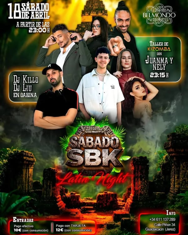 Sábado SBK Latin Night - Poster del evento