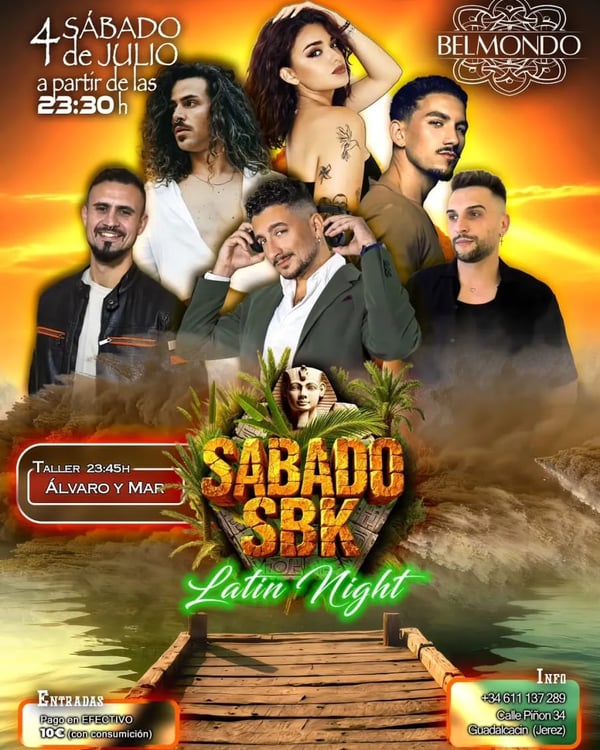 Sabado SBK Latin Night - Poster del evento