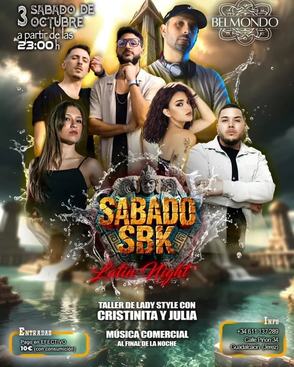 Sábado SBK Latin Night - Poster del evento