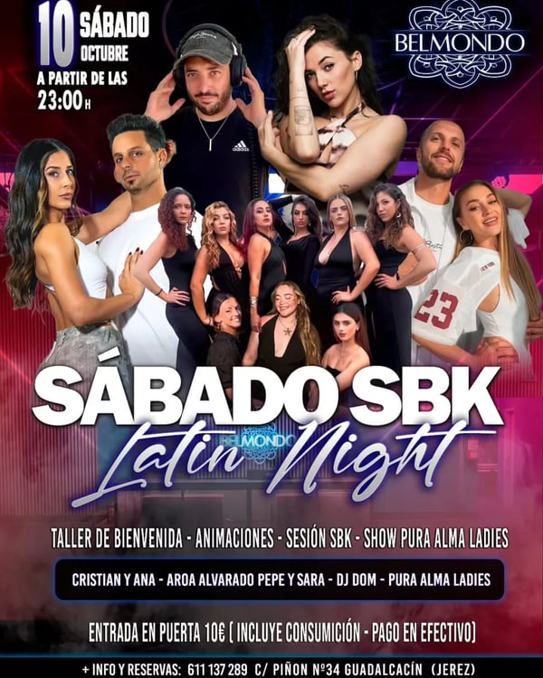 Sábado SBK Latin Night - Poster del evento