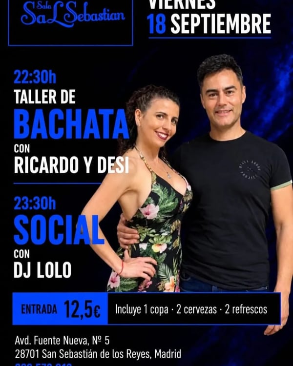 Bachata Workshop & Social con Ricardo y Desi - Poster del evento