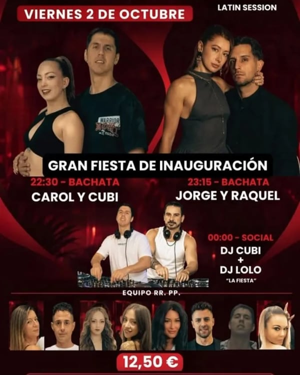 Bang! Latin Session – Gran fiesta de inauguración - Poster del evento