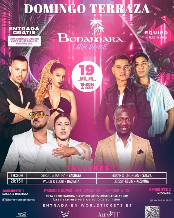 Bonamara Latin Dance Domingo Terraza - Event poster
