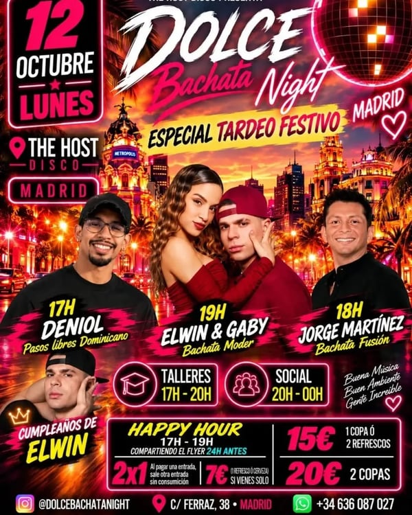 Dolce Bachata Night – Especial tardeo festivo - Event poster