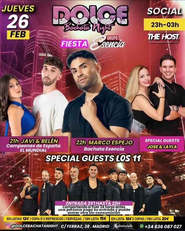 Dolce Bachata Night - Fiesta Grupo Esencia - Event poster