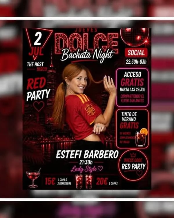 Dolce Bachata Night RED PARTY - Event poster