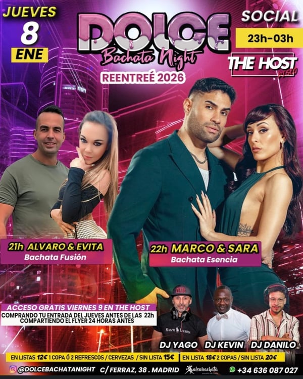 Dolce Bachata Night Reentré 2026 - Event poster
