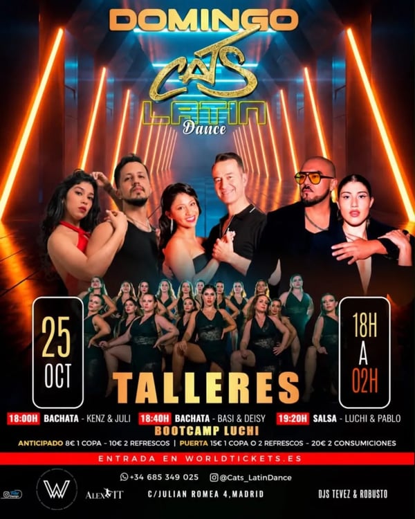 Domingo Cats Latin Dance - Poster del evento
