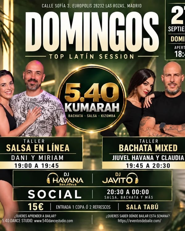 Domingos Top Latín Session - Event poster