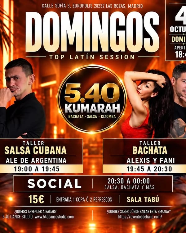 Domingos Top Latin Session - Poster del evento