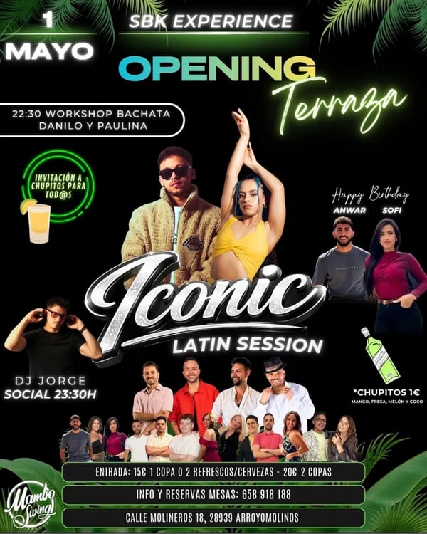 Iconic Latin Session – Opening Terraza SBK Experience - Event poster