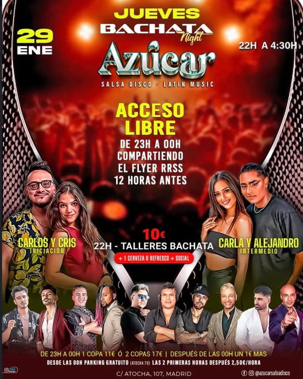 Jueves Bachata Night - Poster del evento