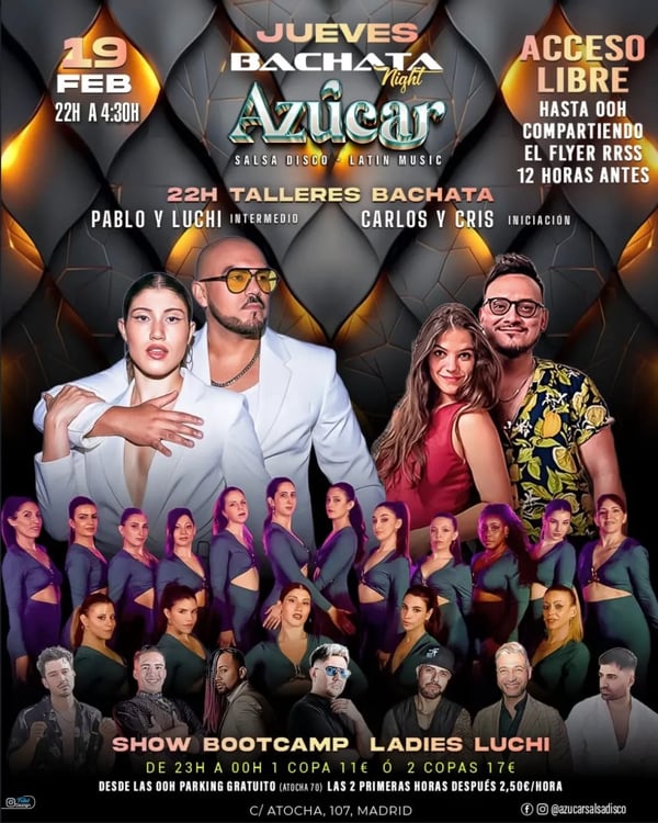 Jueves Bachata Night Azúcar - Poster del evento