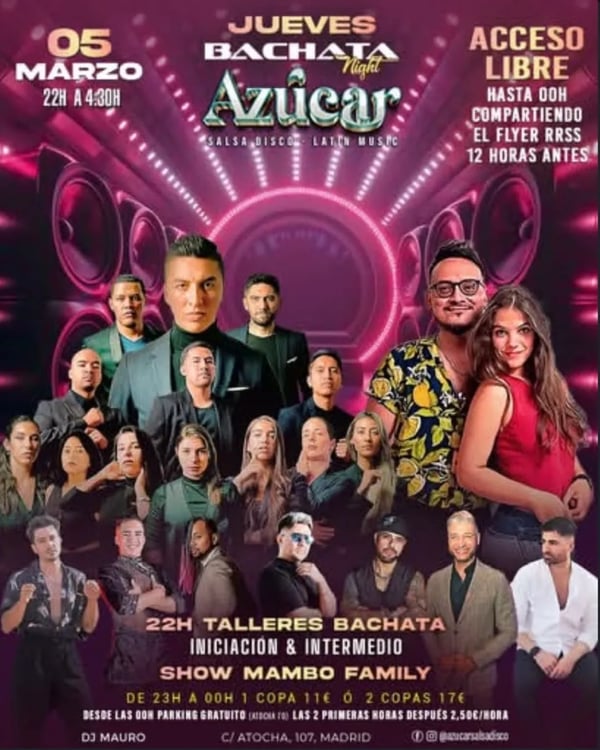 Jueves Bachata Night Azúcar - Event poster