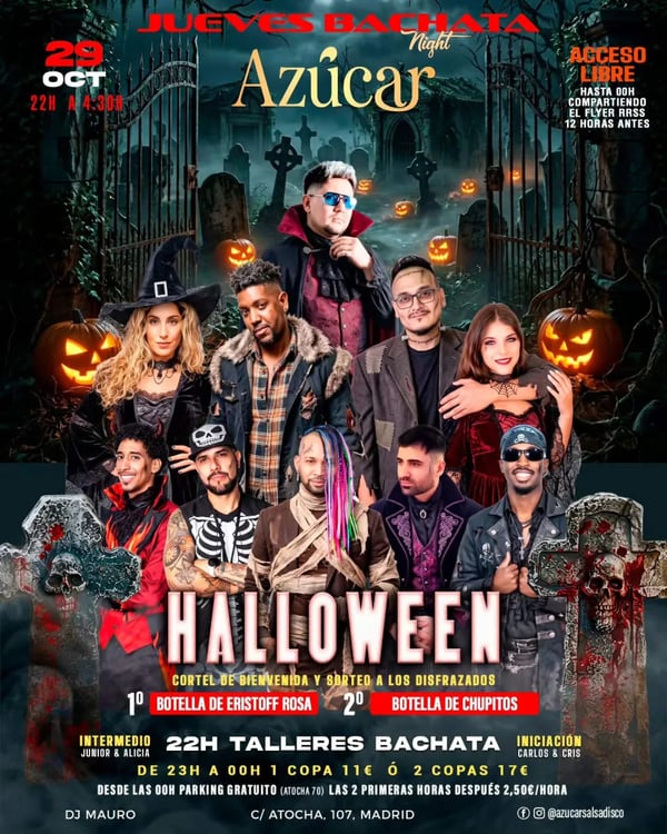 Jueves bachata night Halloween - Event poster