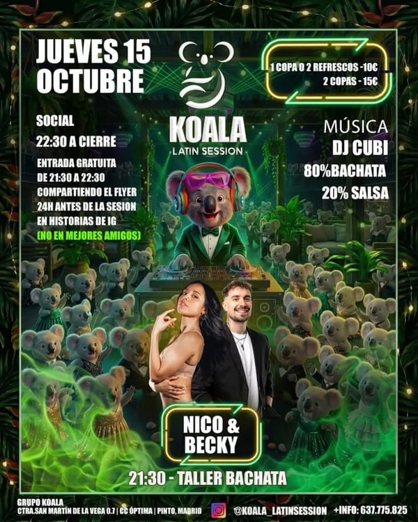 Koala Latin Session - Poster del evento