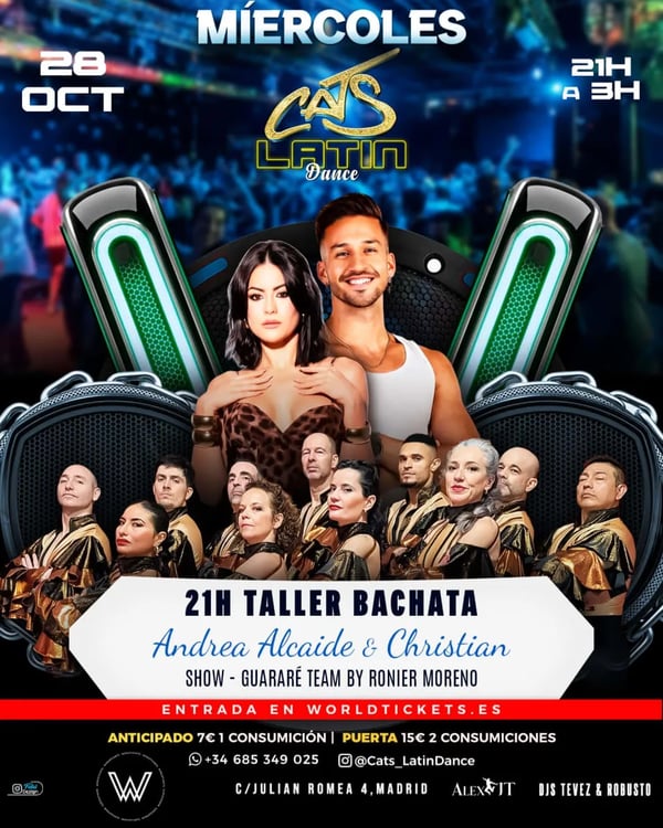 Miércoles de Bachata en Cats Latin Dance - Poster del evento