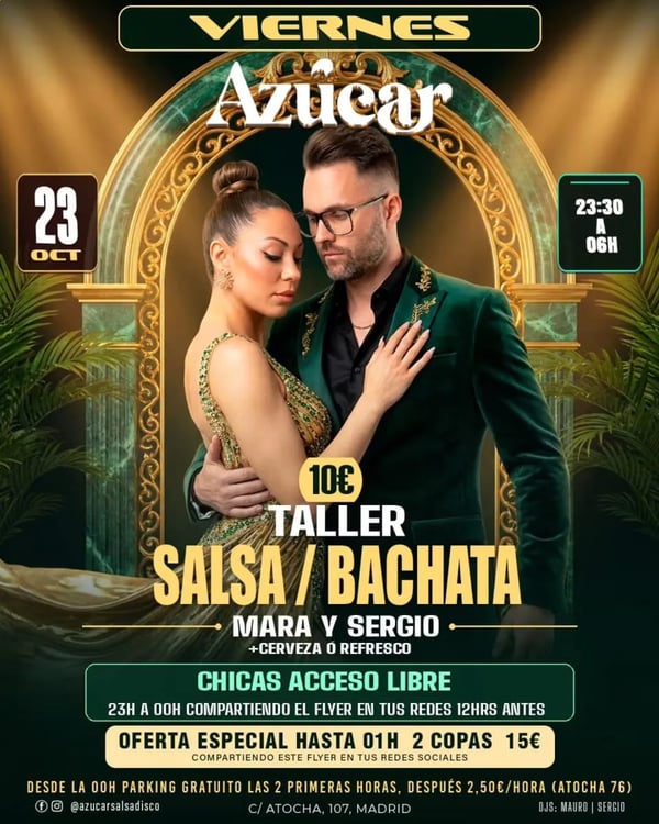 Taller salsa / bachata con Mara y Sergio - Poster del evento