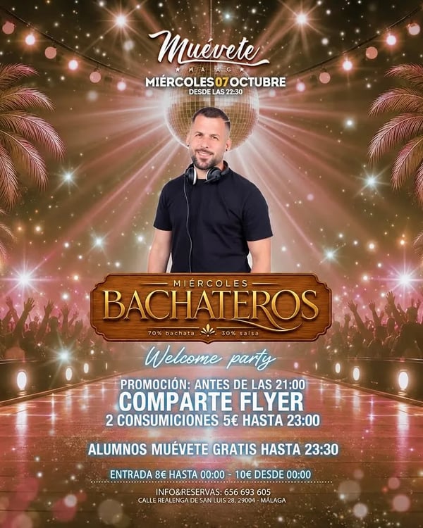 Miércoles Bachateros – Welcome party - Poster del evento